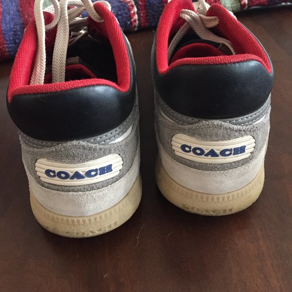 COACH LEATHER MULTICOLOR HIGH TOP SNEAKERS SIZE 7 - Picture 4 of 7